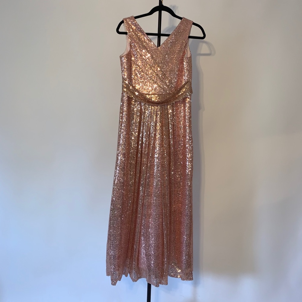 Long Sequin Junior Bridesmaid Dress